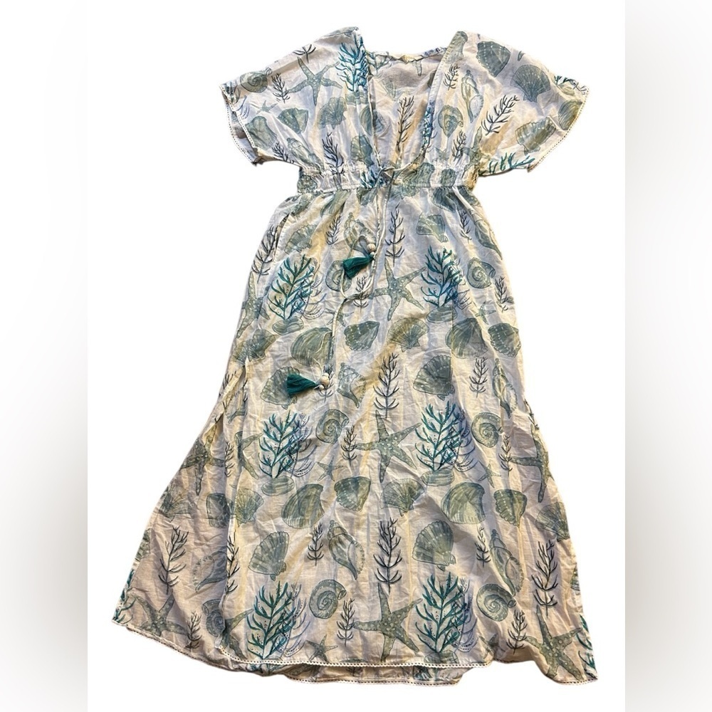 Tropical Leaf Print Swim Coverup